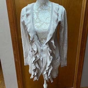 NWOT Go International ruffle cardigan. Size M